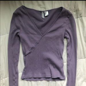 purple long sleeved top